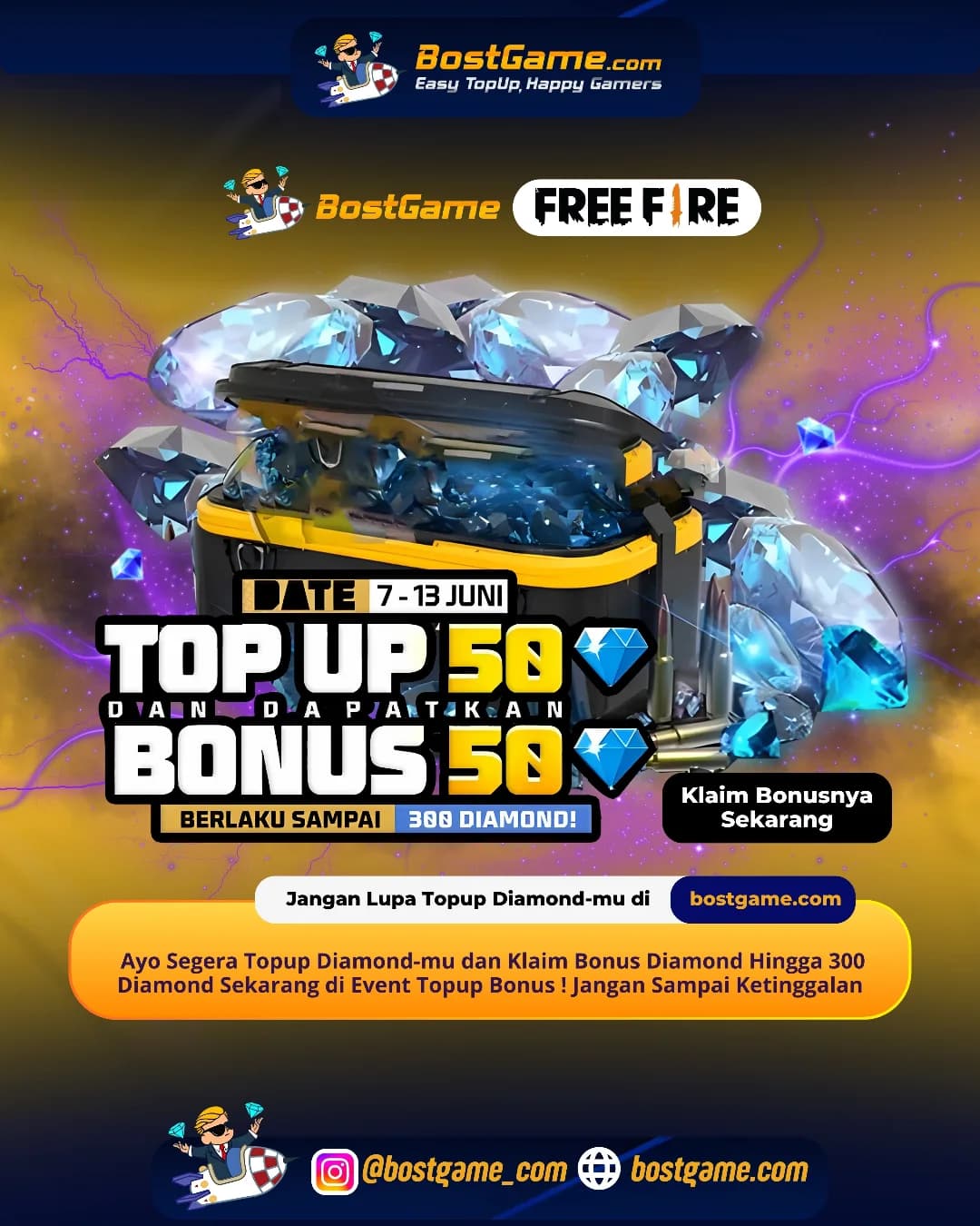 Free Fire : Event BONUS TOPUP IS BACK