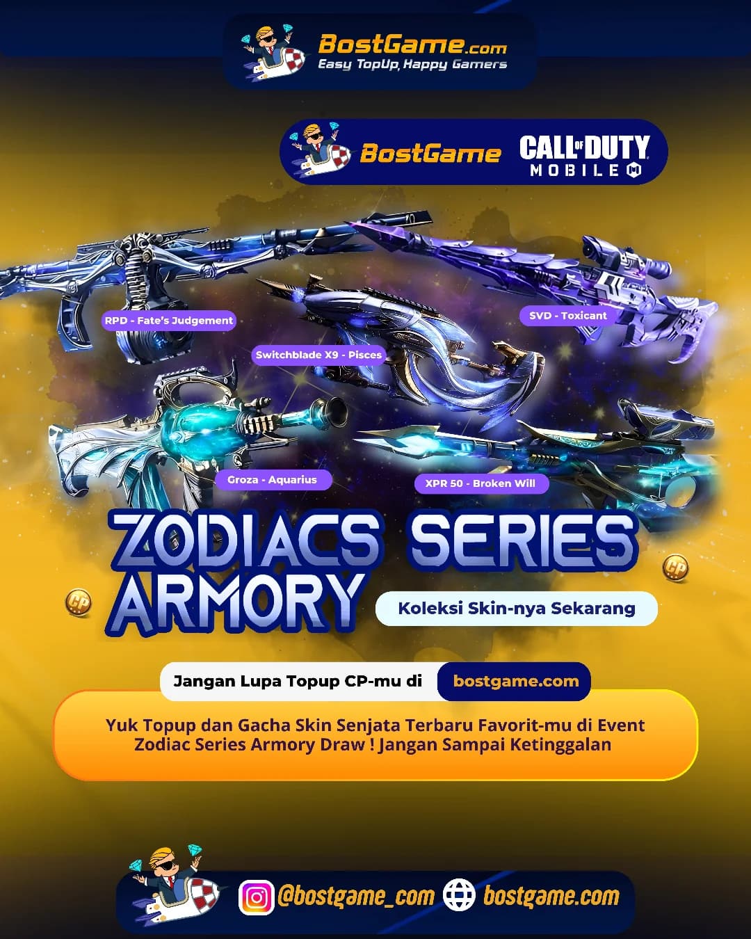 Call Of Duty Mobile : Waktunya unjuk gaya dengan koleksi skin senjata zodiak paling keren!