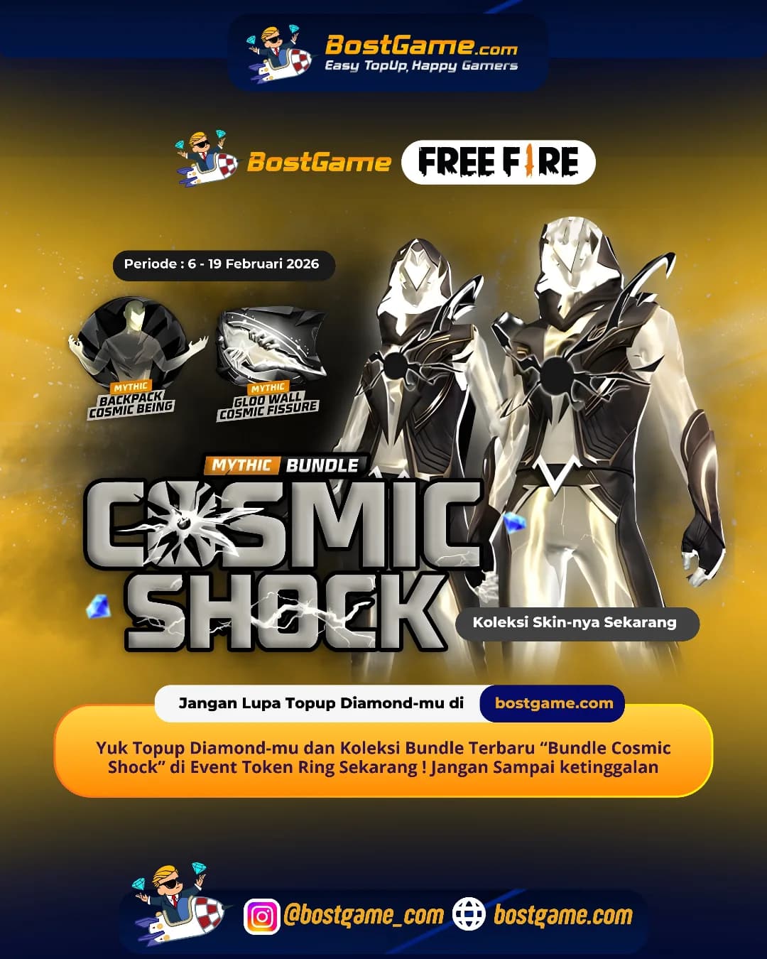 Free Fire: BUNDLE COSMIC SHOCK RESMI HADIR!