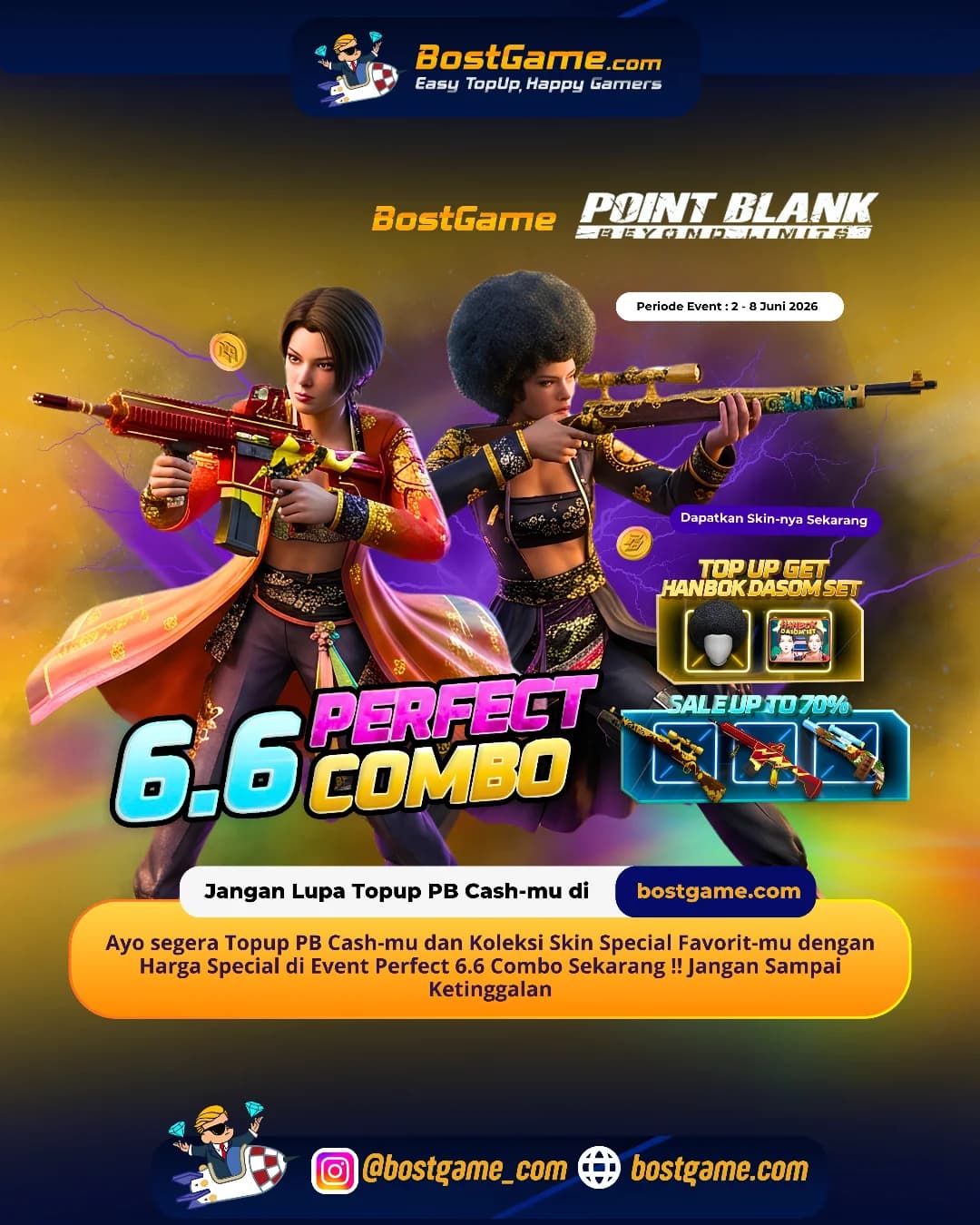 Point Blank : EVENT PERFECT 6.6 COMBO SALE 70% RESMI HADIR! 2 – 8 Juni 2026 🥳