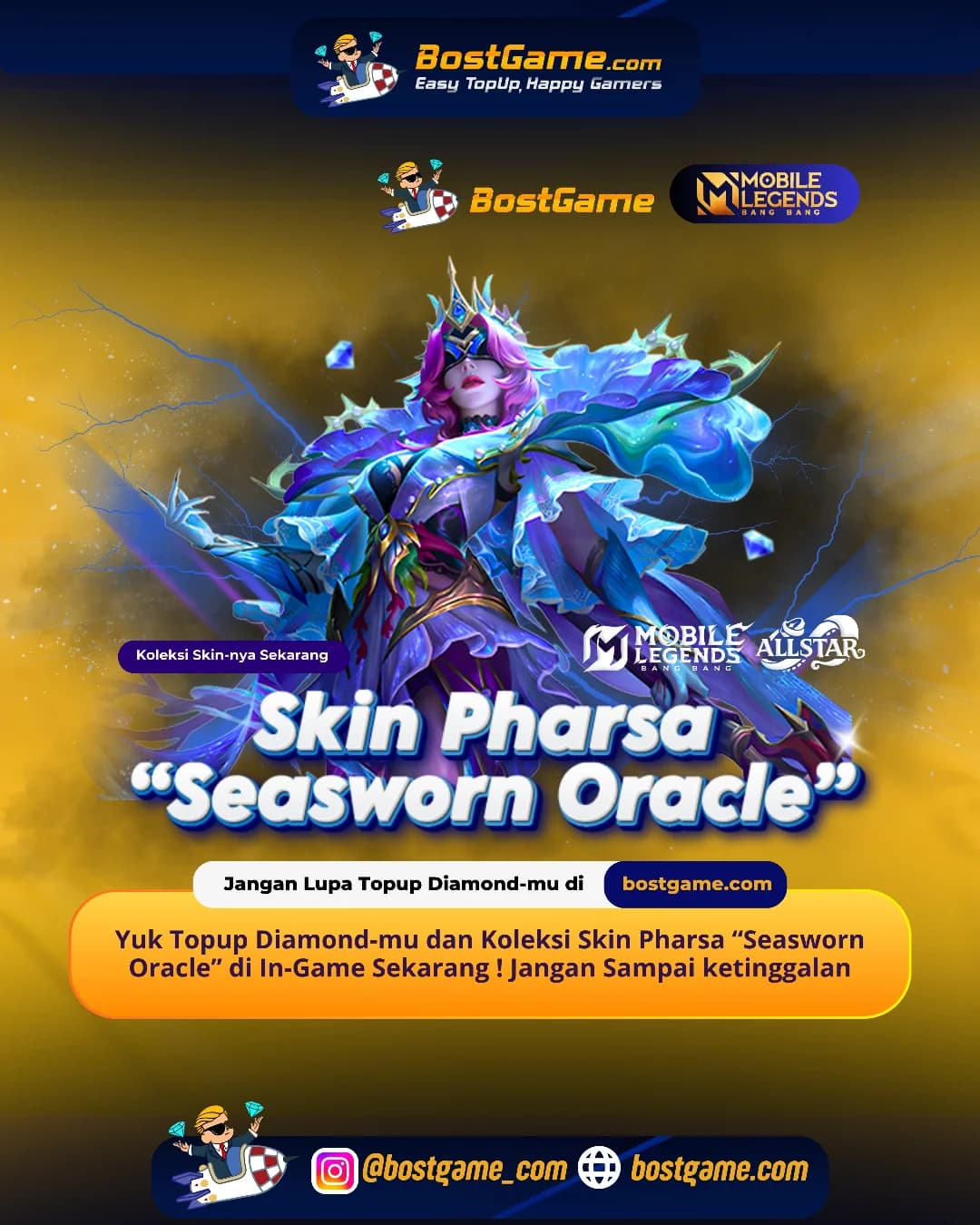 Mobile Legends Bang Bang : Skin Pharsa – “Seasworn Oracle” kini HADIR KEMBALI Guysss! 🦅🌊
