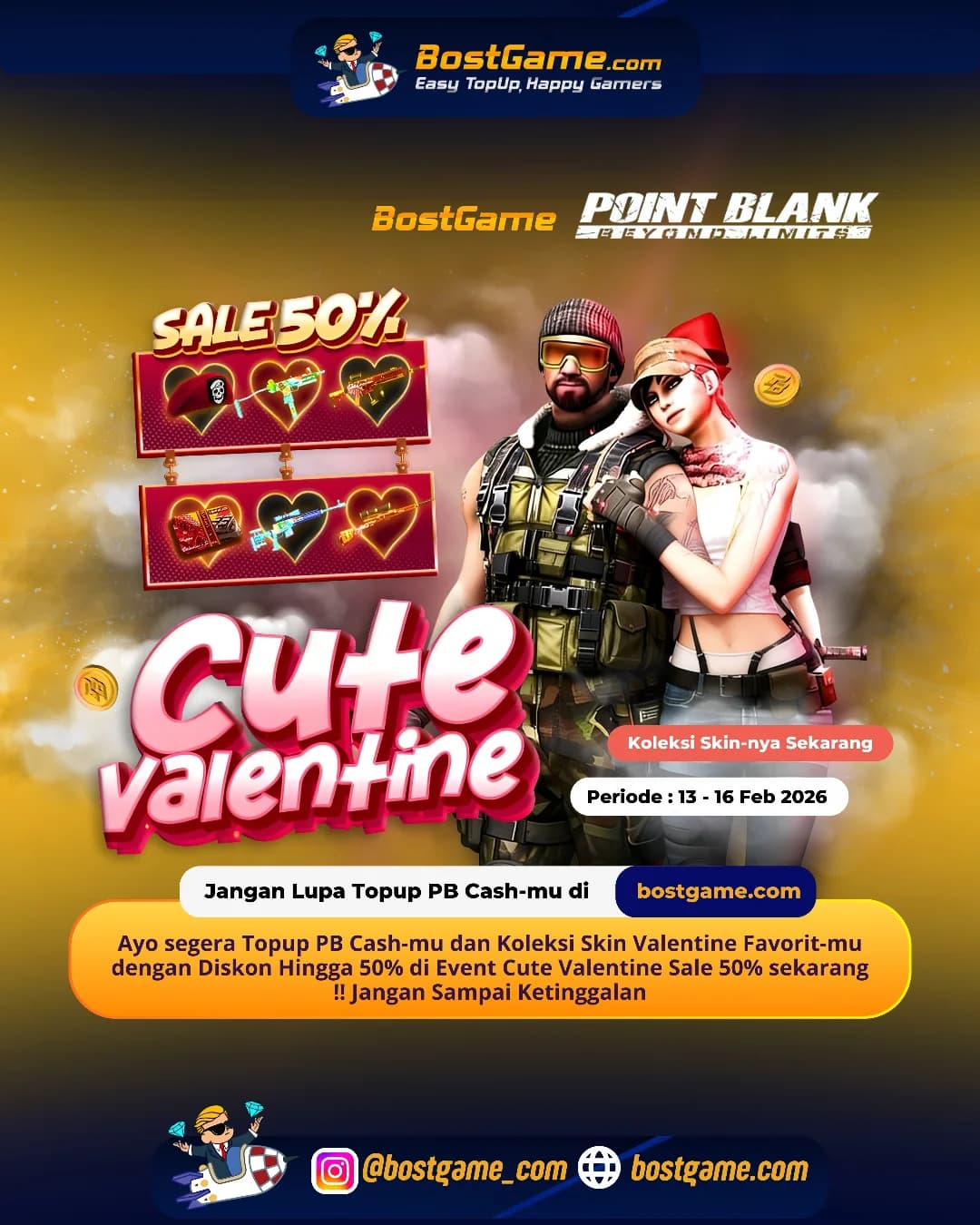 Point Blank : EVENT CUTE VALENTINE SALE 50% RESMI DIMULAI!