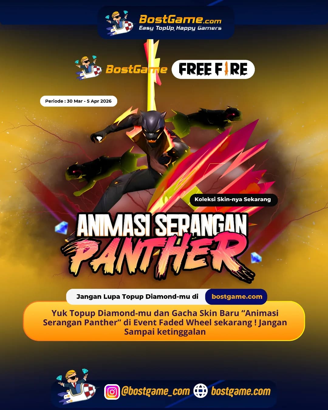 Free Fire : Skin Baru RESMI HADIR! Periode Event 30 Marret  5 April 2026 