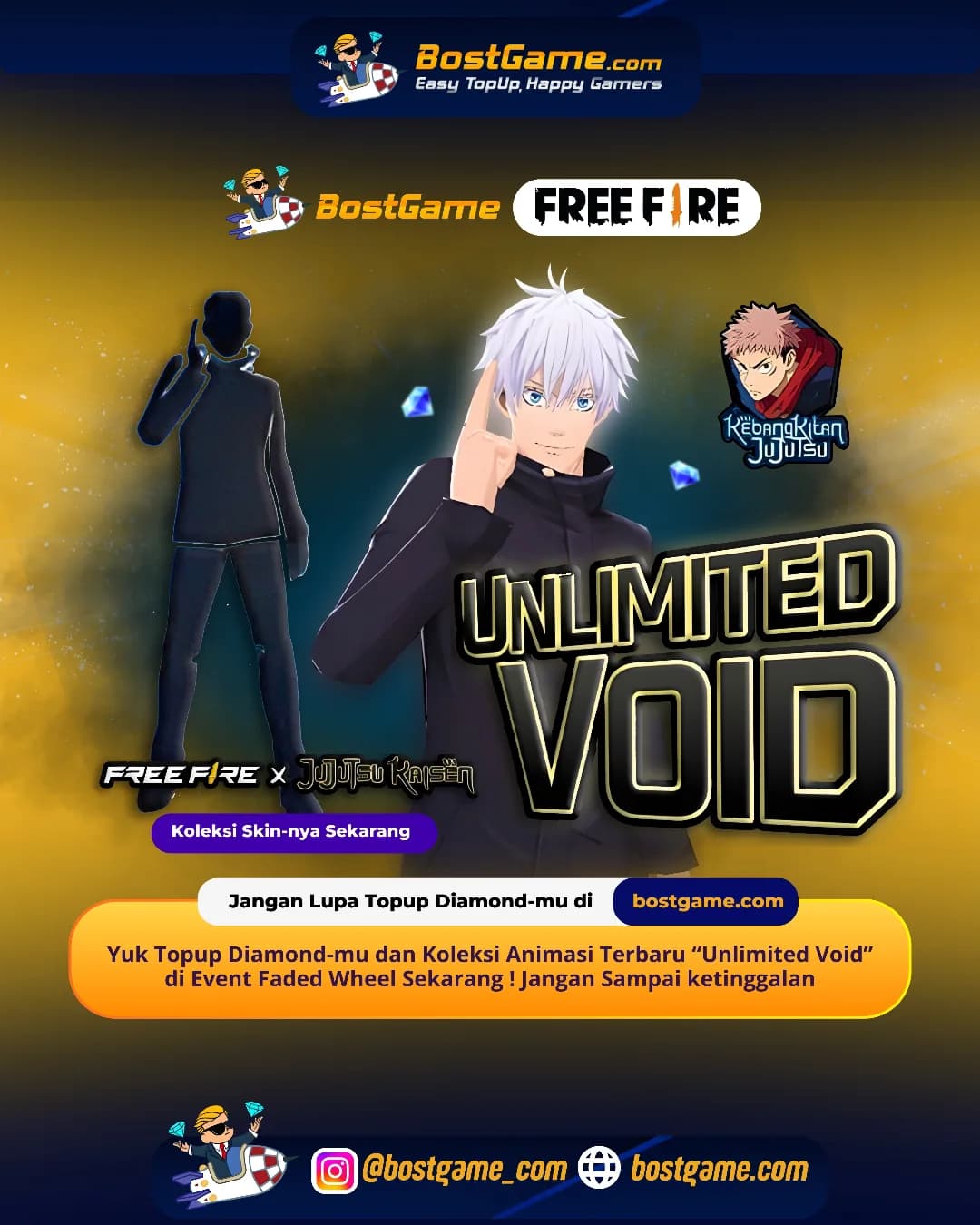 Free Fire : Animasi Kolaborasi FF x Jujutsu Kaisen “UNLIMITED VOID” akhirnya RESMI HADIR, guyss!