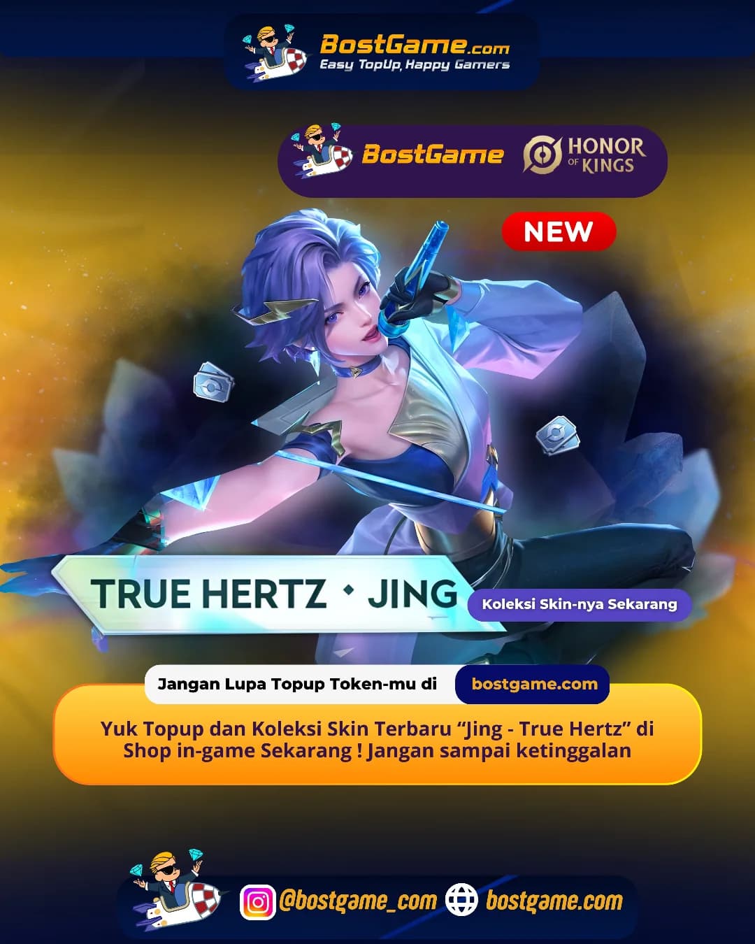 Honor Of Kings : Skin Terbaru “Jing – True Hertz” akhirnya RESMI HADIR!