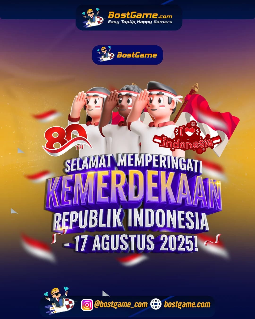 HUT RI 80 : Selamat memperingati Dirgahayu Kemerdekaan Republik Indonesia ke-80