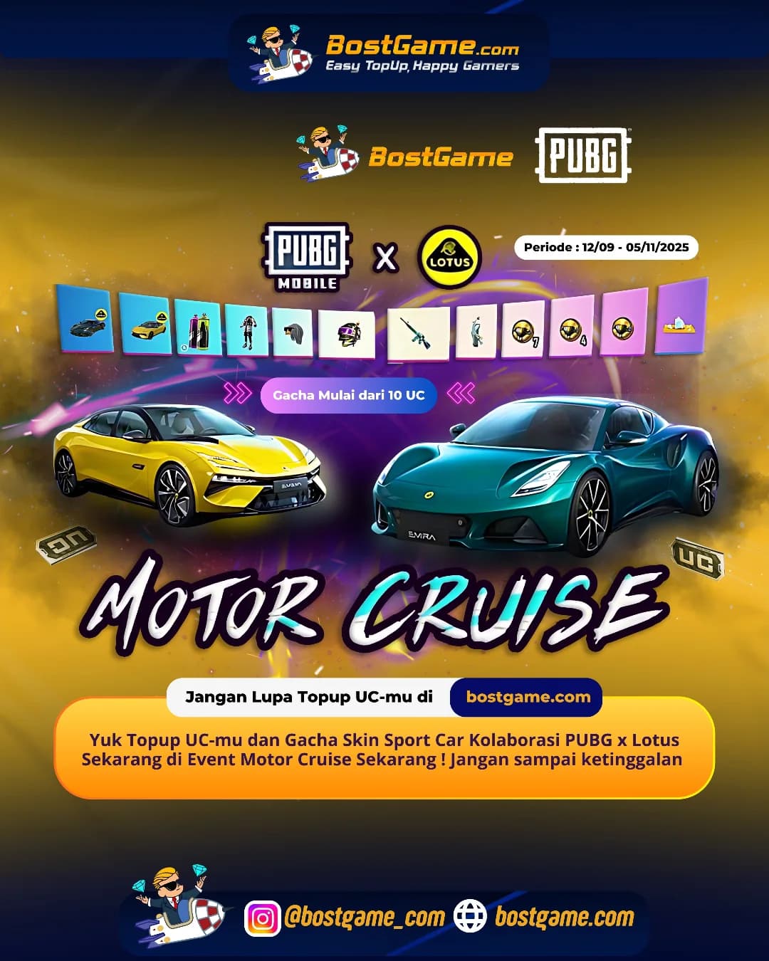 PUBG : Sport Car Kolaborasi PUBG x Lotus Udah Hadir, Sobat PUBG!