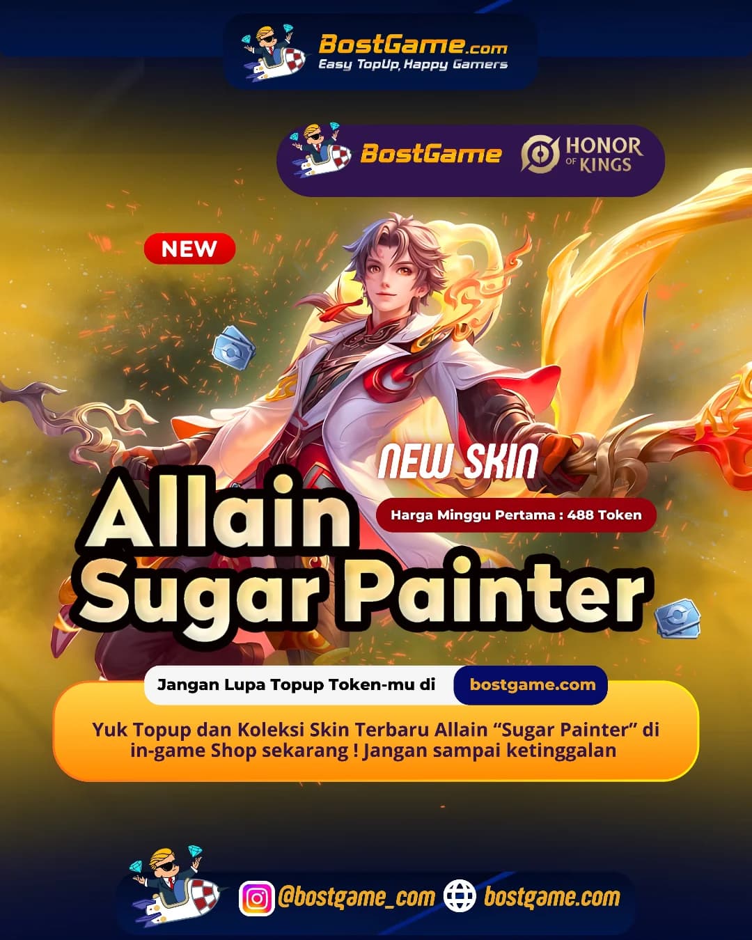 Honor Of Kings : [NEW SKIN ALERT] Allain - Sugar Painter Udah Rilis!