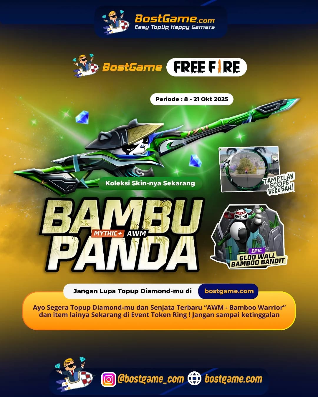 Free Fire : Senjata terbaru “AWM - Bamboo Warrior” akhirnya mendarat di Free Fire!