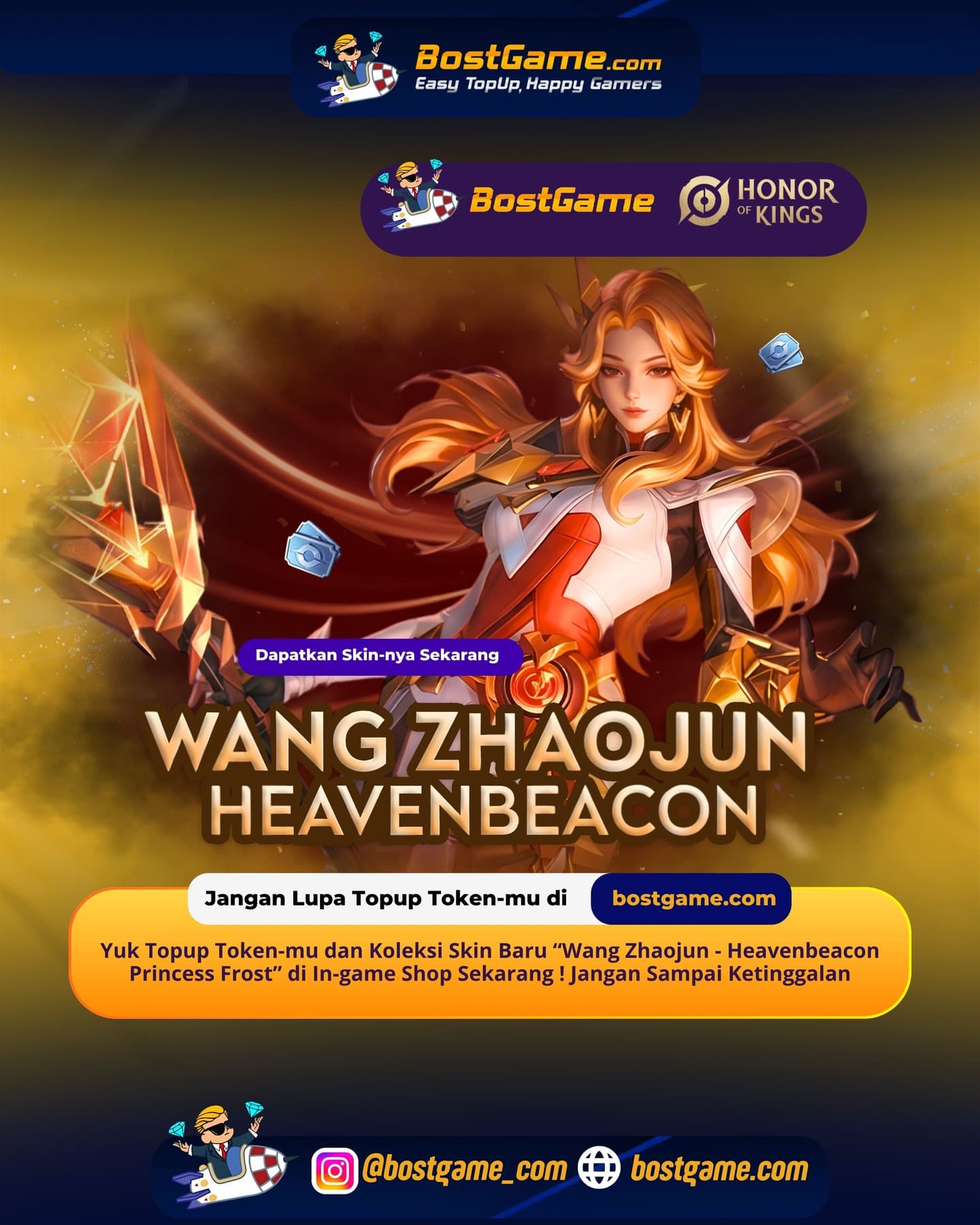 Honor Of Kings : 👑✨ SKIN BARU WANG ZHAOJUN – HEAVENBEACON PRINCESS FROST RESMI HADIR! ✨❄️