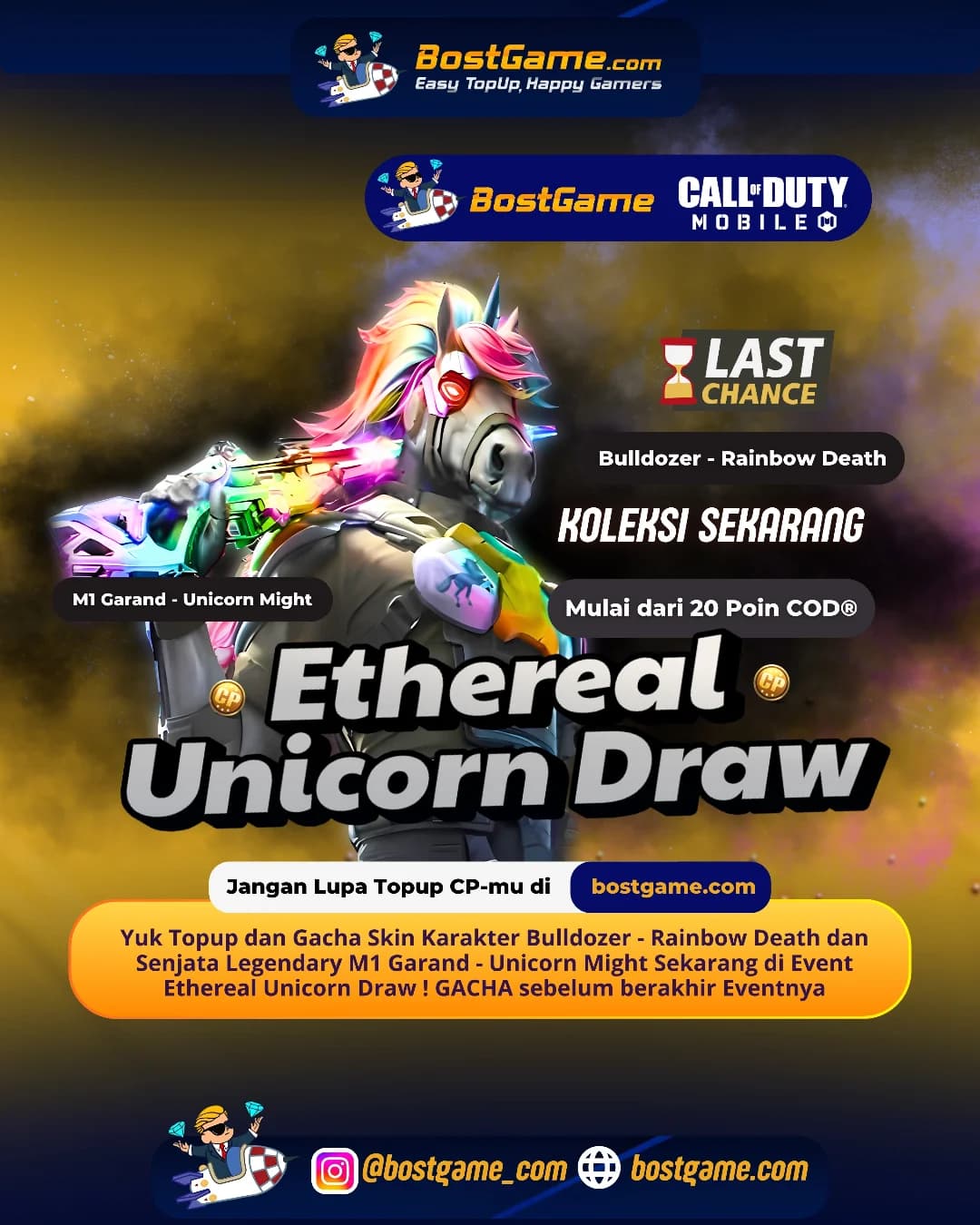 Call Of Duty Mobile : LAST CHANCE! ETHEREAL UNICORN DRAW udah mau kelar Sobat CODM!