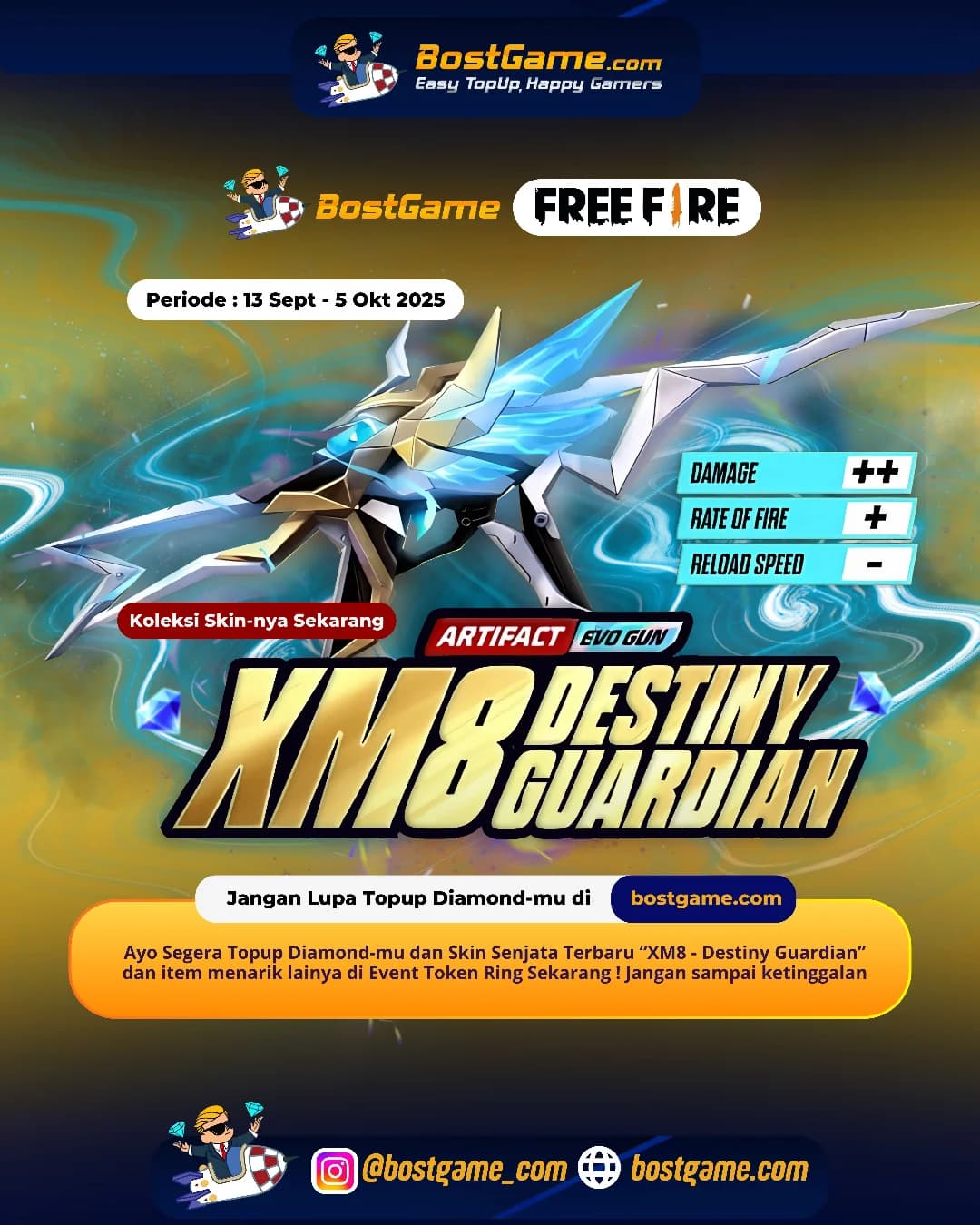 Free Fire : Senjata kece XM8 – Destiny Guardian!!