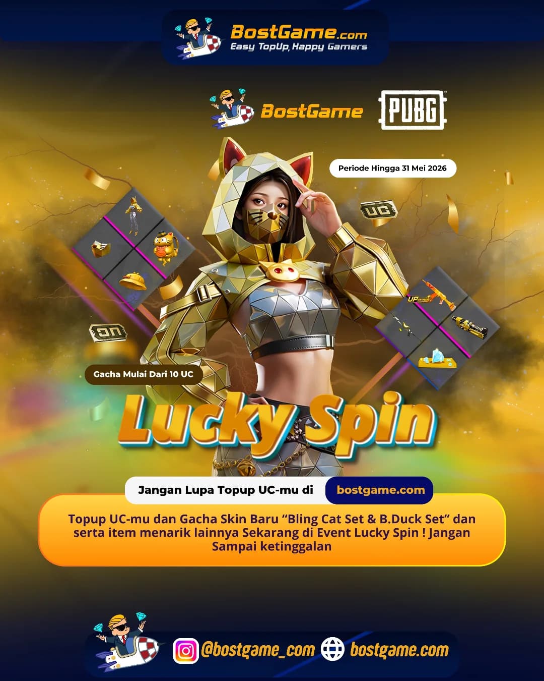 PUBG Mobile : LUCKY SPIN BALIK LAGI! Periode hingga 31 Mei 2026 ⏳