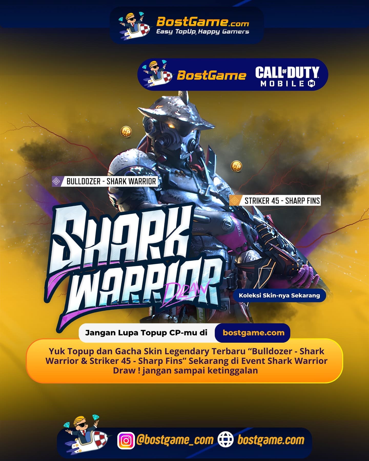 Call Of Duty Mobile : Event Shark Warrior Draw Telah Hadir Guyss 🦈