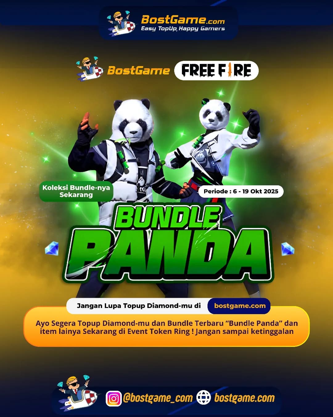 Free Fire : Bundle terbaru udah dateng lagi nih, “Bundle Panda”
