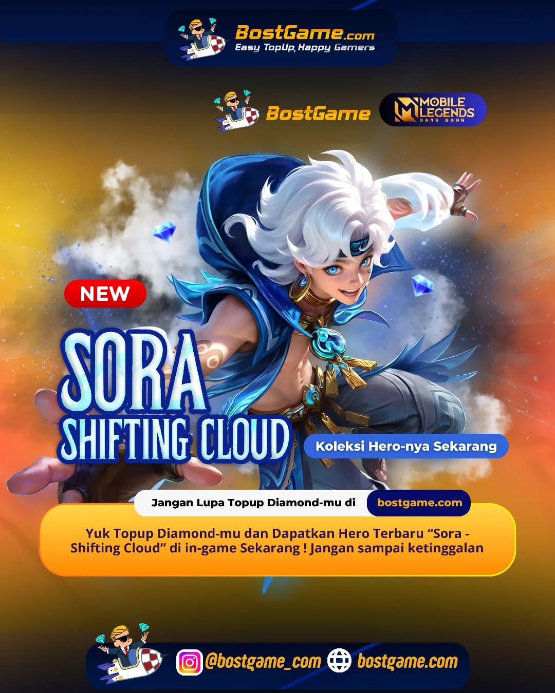 Mobile Legends : Sora – Shifting Cloud, hero terbaru di Patch Jejak Awan yang siap bikin gameplay makin fleksibel & brutal!