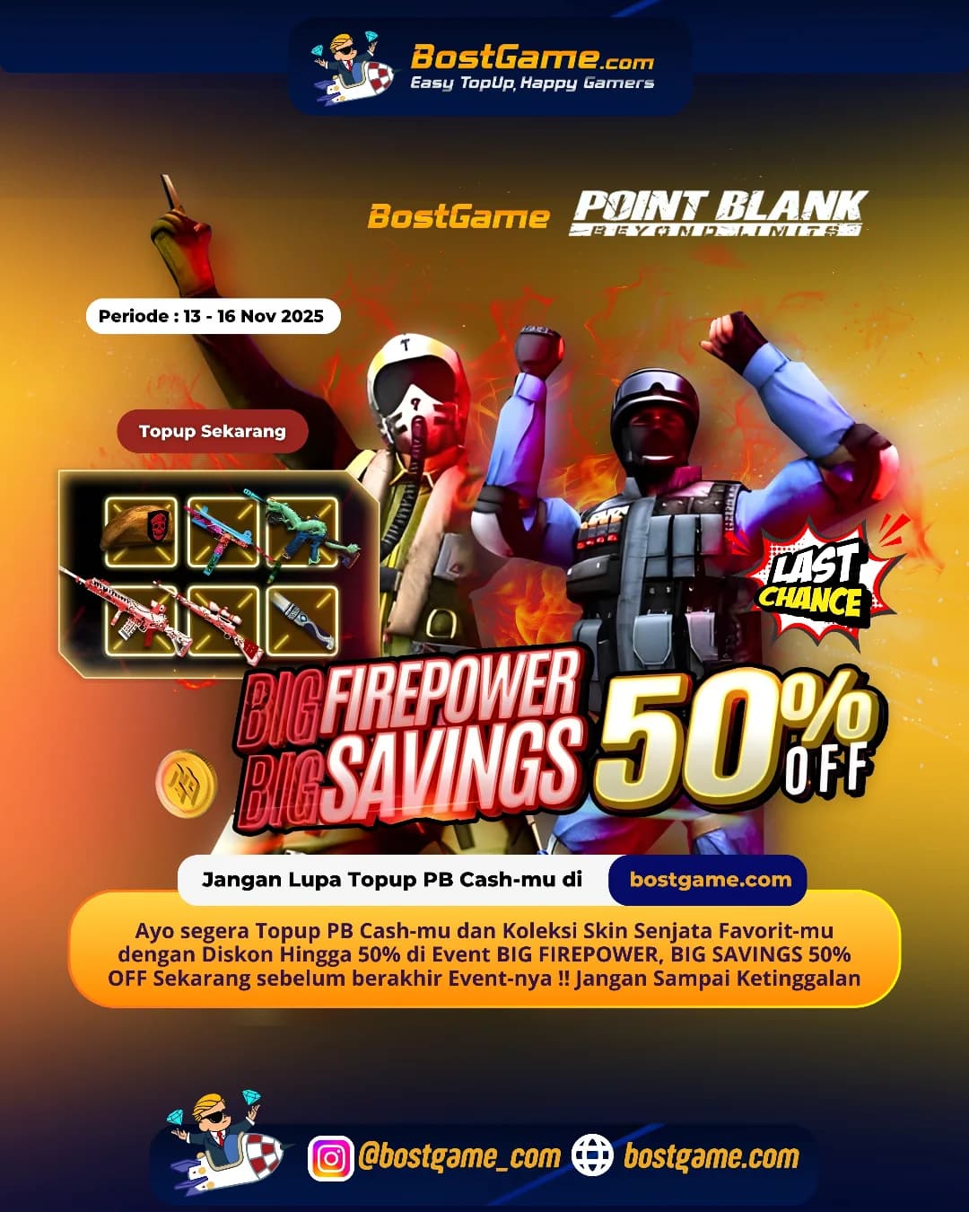 Point Blank : Hari Terakhir Event BIG FIREPOWER, BIG SAVINGS 50% OFF!