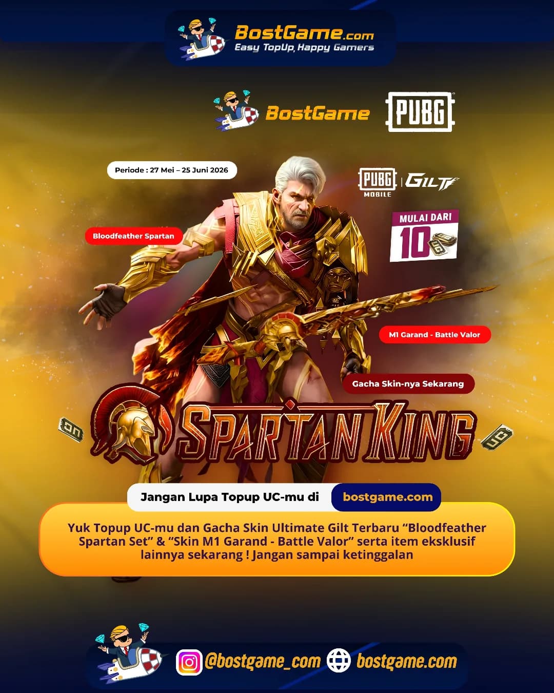 PUBG Mobile : Skin Ultimate Gilt Terbaru “Bloodfeather Spartan Set ” Telah Hadir Guyss 💥