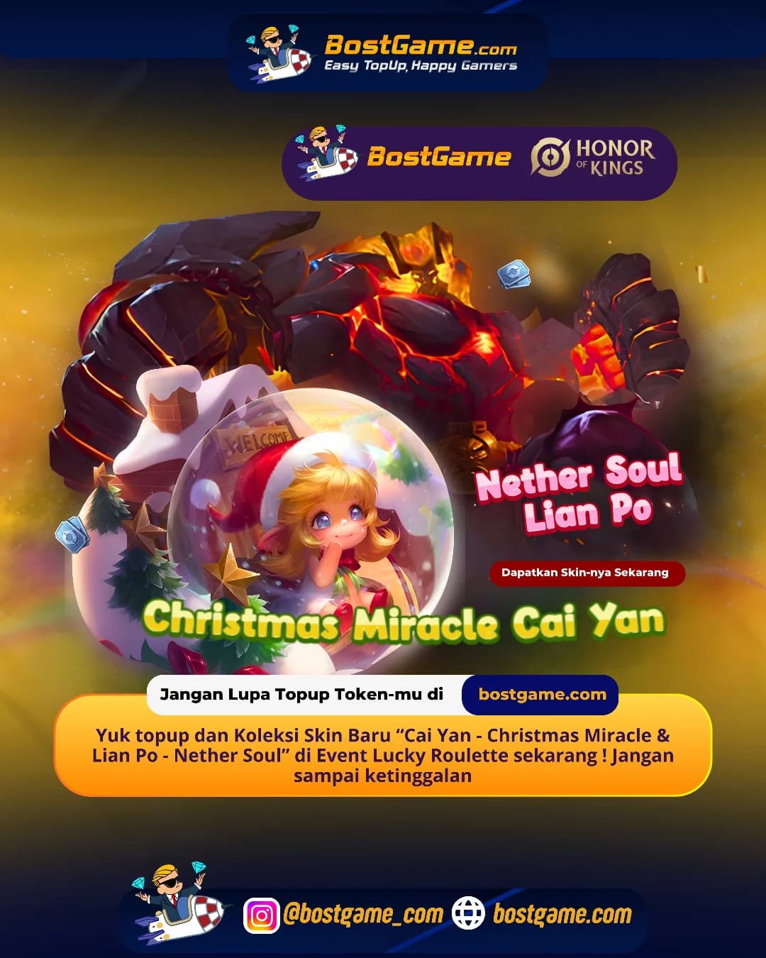 Honor Of Kings : Skin Cai Yan – “Christmas Miracle”  Dan Skin Lian Po – “Nether Soul” Hadir🔥