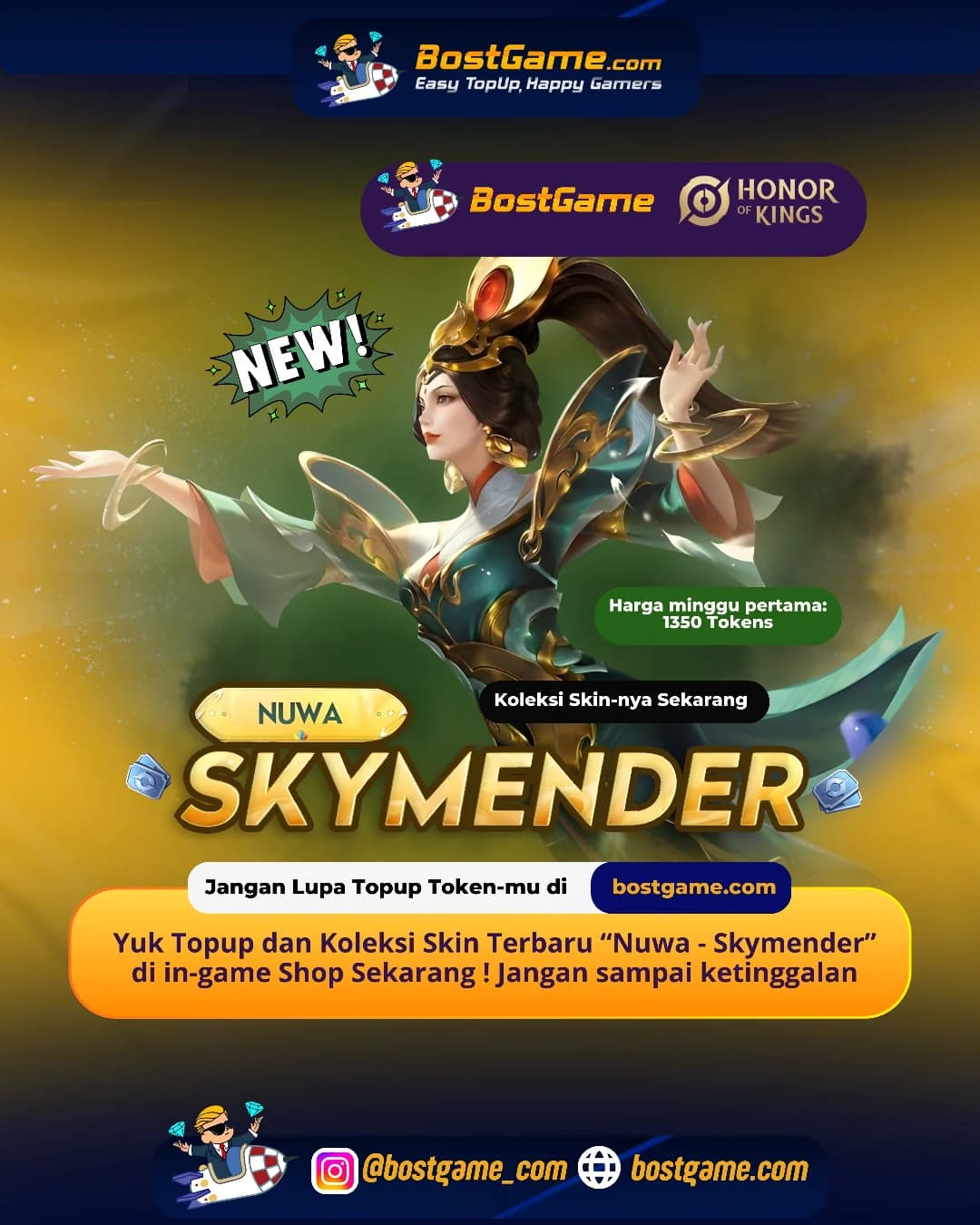 Honor Of Kings : Skin Terbaru RESMI HADIR! Skin Nuwa  “Skymender”! 