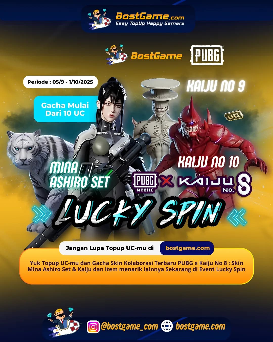 Pubg : PUBG x Kaiju No. 8 resmi rilis di Lucky Spin!