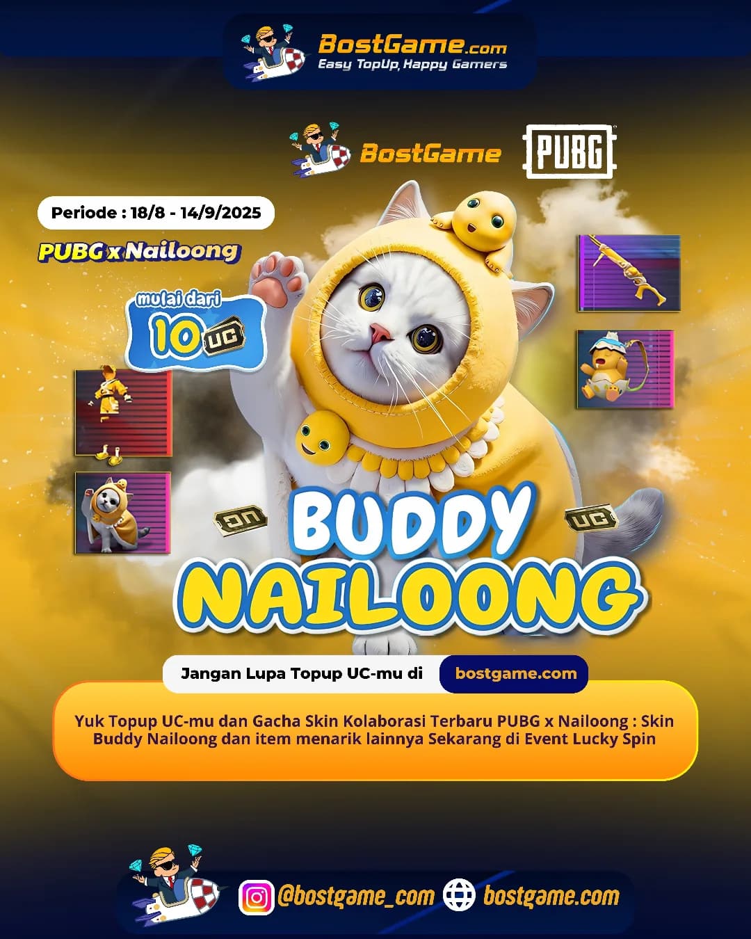 Pubg : PUBG x Nailoong resmi rilis Skin Buddy Nailoong Hadir Lagi !!