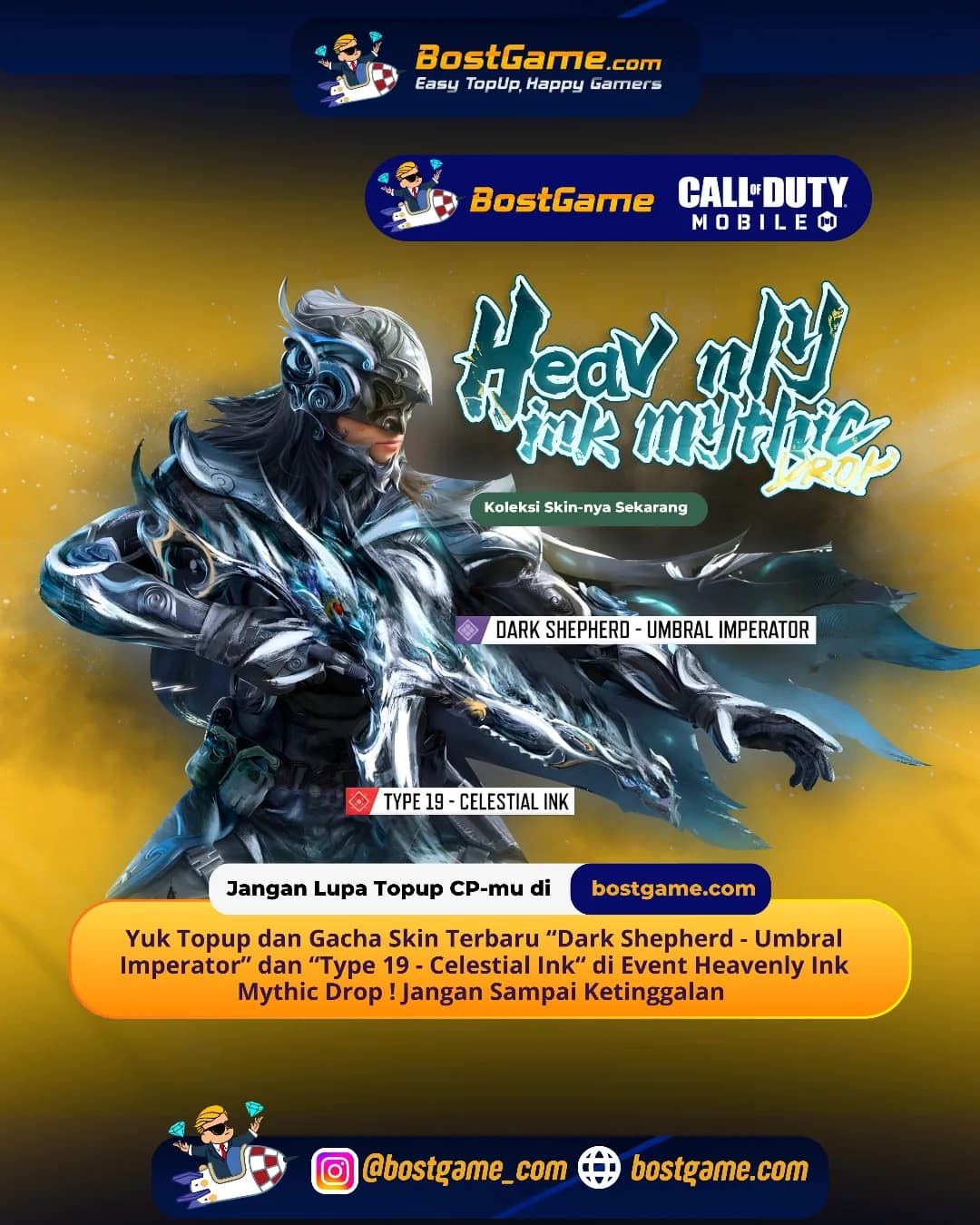 Call Of Duty Mobile: Gacha Skin Terbaru Dark Shepherd - Umbral Imperator dan Type 19 - Celestial Ink!