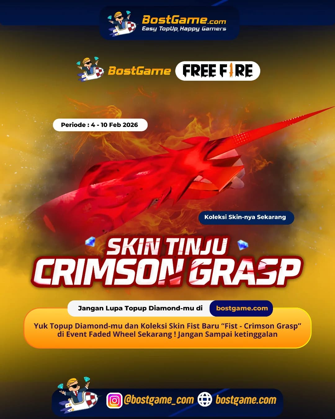 Free Fire : Skin Fist terbaru “Fist – Crimson Grasp” resmi mendarat!