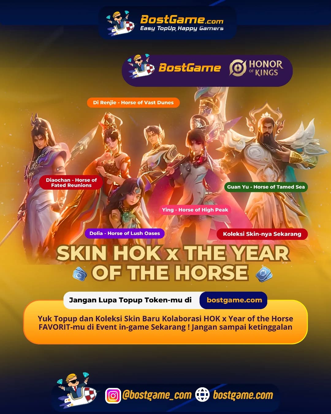 Honor Of Kings : SKIN KOLABORASI HOK × YEAR OF THE HORSE RESMI HADIR!