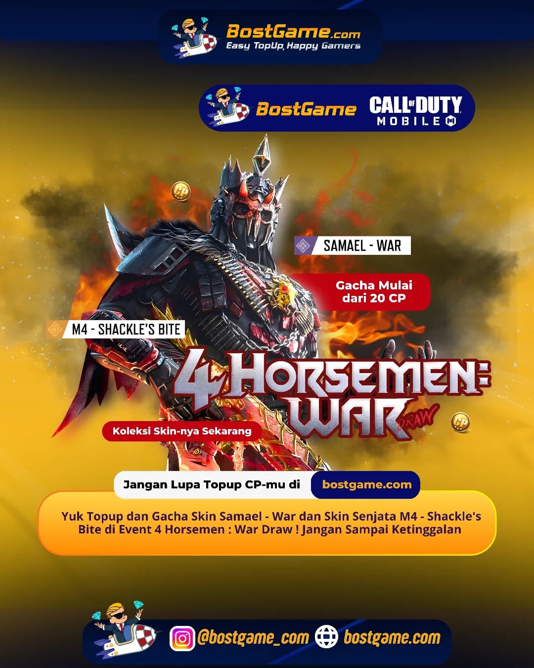 Call Of Duty Mobile :  4 HORSEMEN: WAR DRAW akhirnya turun ke medan tempur!
