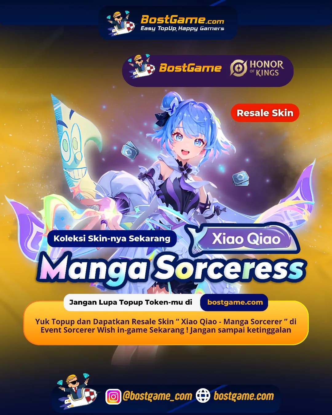 Honor Of Kings : Resale Skin "Xiao Qiao – Manga Sorcerer" akhirnya balik lagi, Sob!