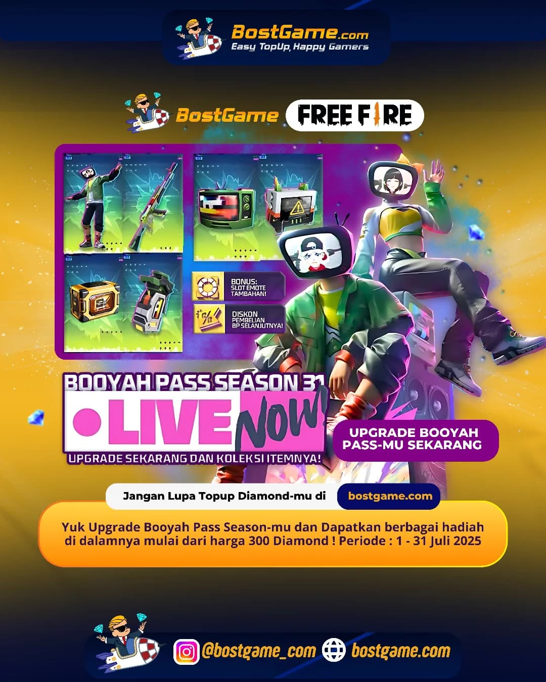 Free Fire : Booyah Pass Season 31 akhirnya resmi mendarat!