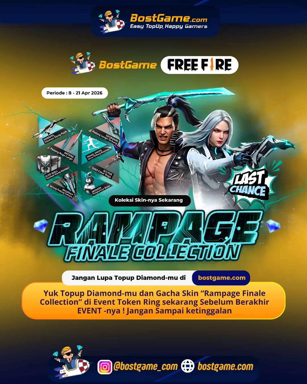 Free Fire : Skin “Rampage Finale Collection” di Free Fire bakal hilang sebentar lagi!