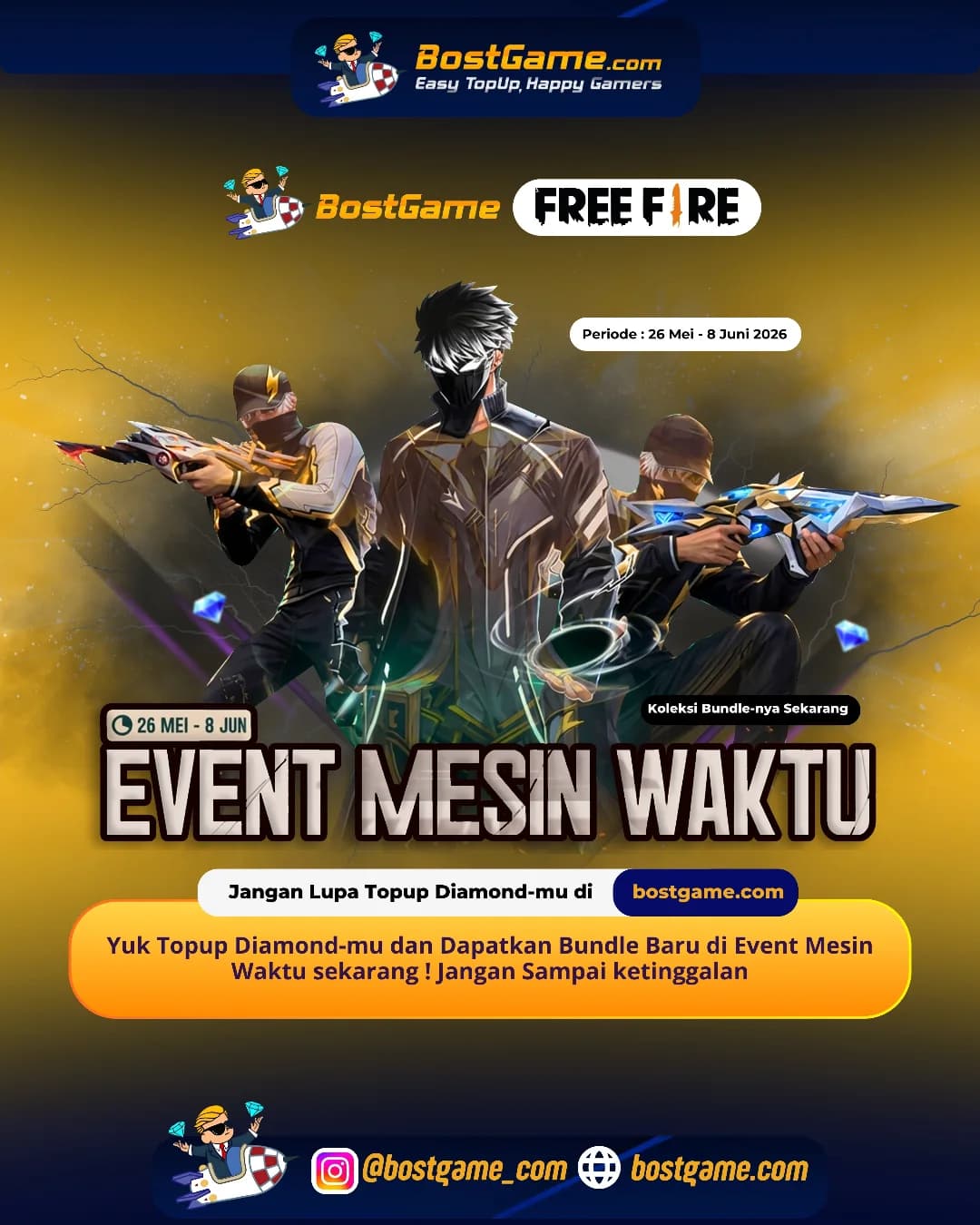 Free Fire : EVENT MESIN WAKTU RESMI HADIR! 26 Mei – 8 Juni 2026