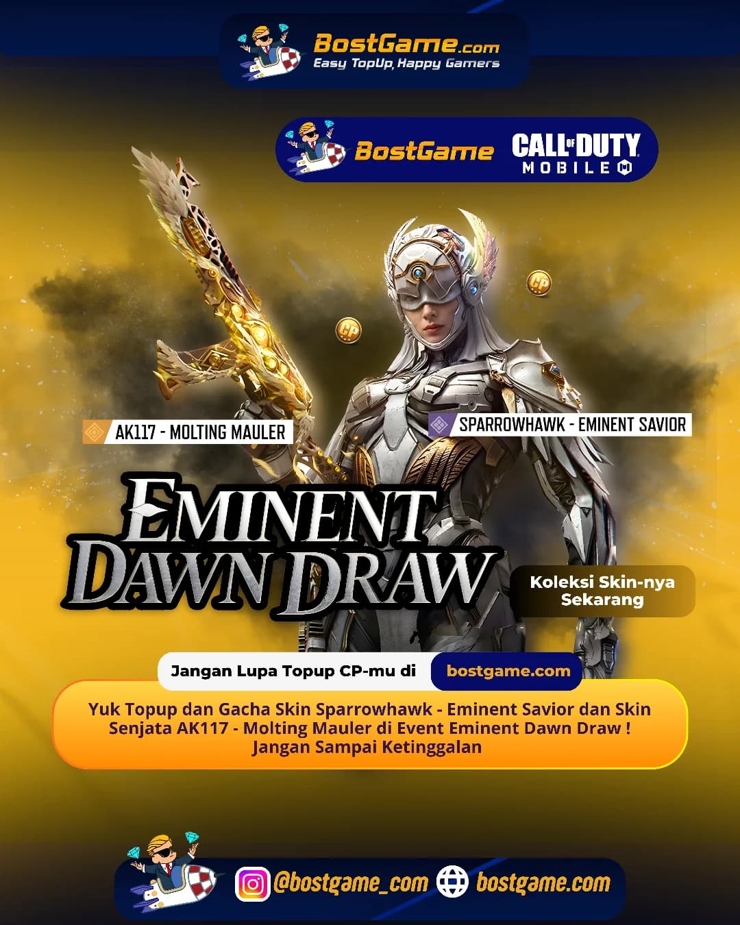Call Of Duty Mobile : Skin baru Sparrowhawk - Eminent Savior dan AK117 - Molting Mauler