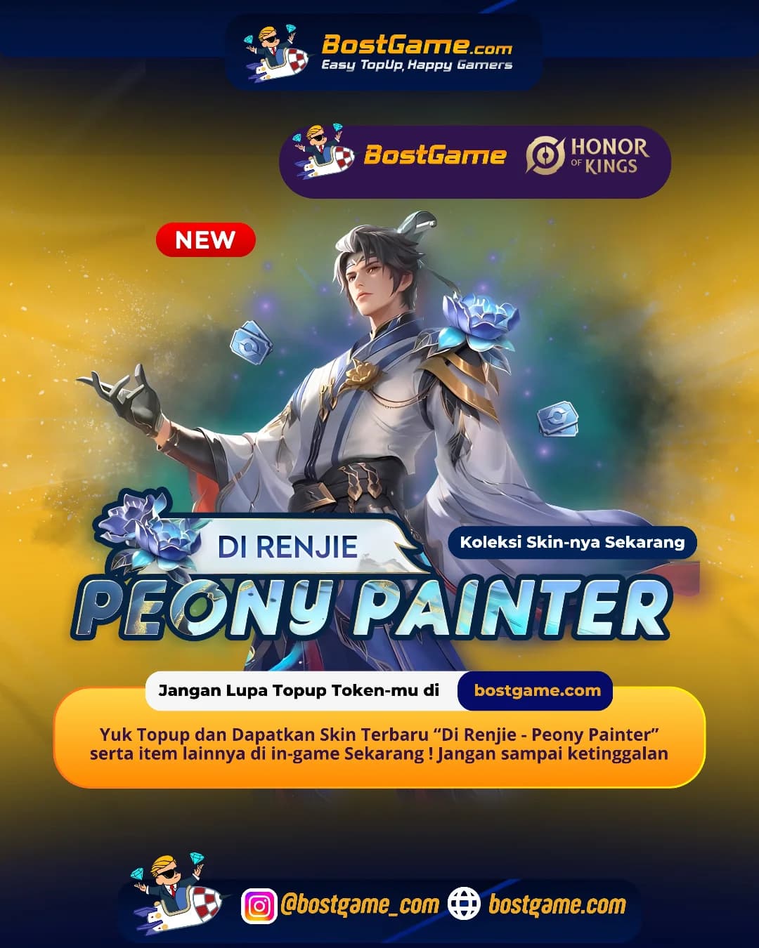 Honor Of Kings : Skin Baru Alert!  “Di Renjie - Peony Painter”