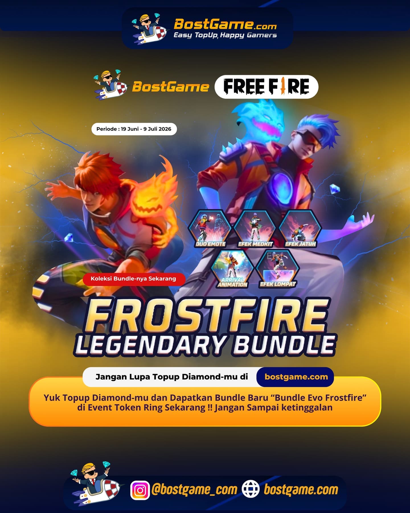 Free Fire : BUNDLE BARU “EVO FROSTFIRE” TELAH HADIR GUYSS! Periode 19 Juni - 9 Juli 2026