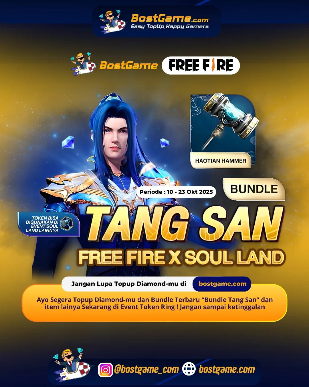 Free Fire : Bundle terbaru “Tang San” hasil kolaborasi epik FREE FIRE x SOUL LAND udah mendarat, Sob!