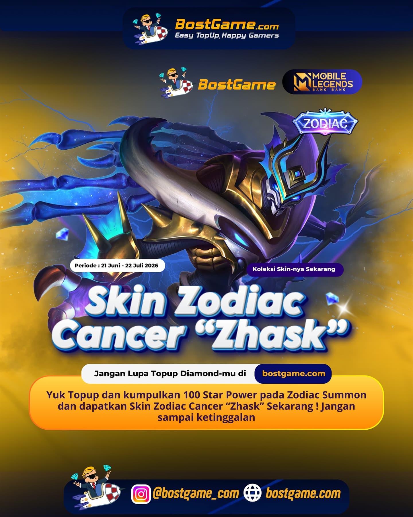 Mobile Legends Bang Bang : Skin Zodiac Cancer “Zhask” balik lagi! 🤩