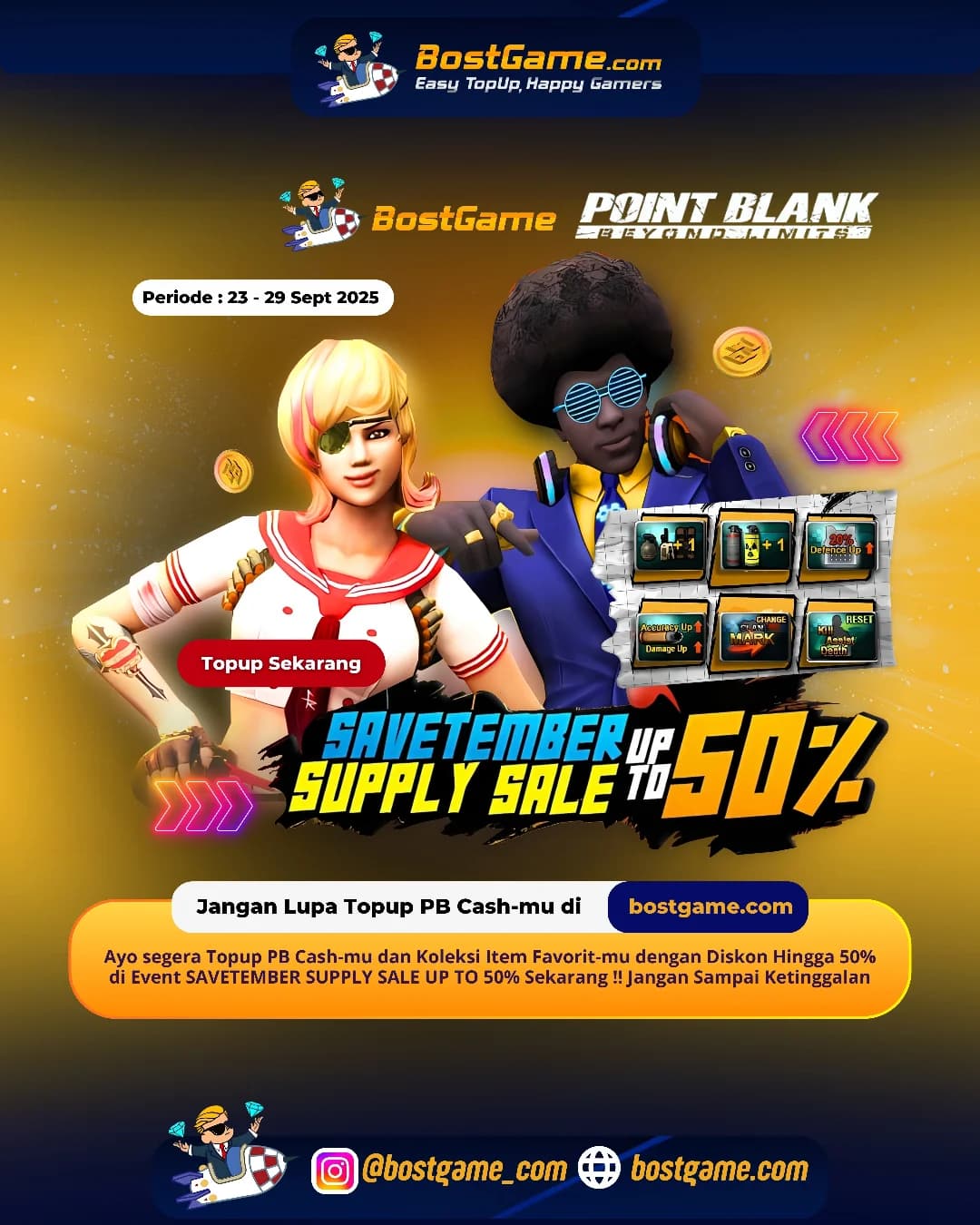 Point Blank : SAVETEMBER SUPPLY SALE balik lagi dengan DISKON GILA-GILAAN s.d 50%! 