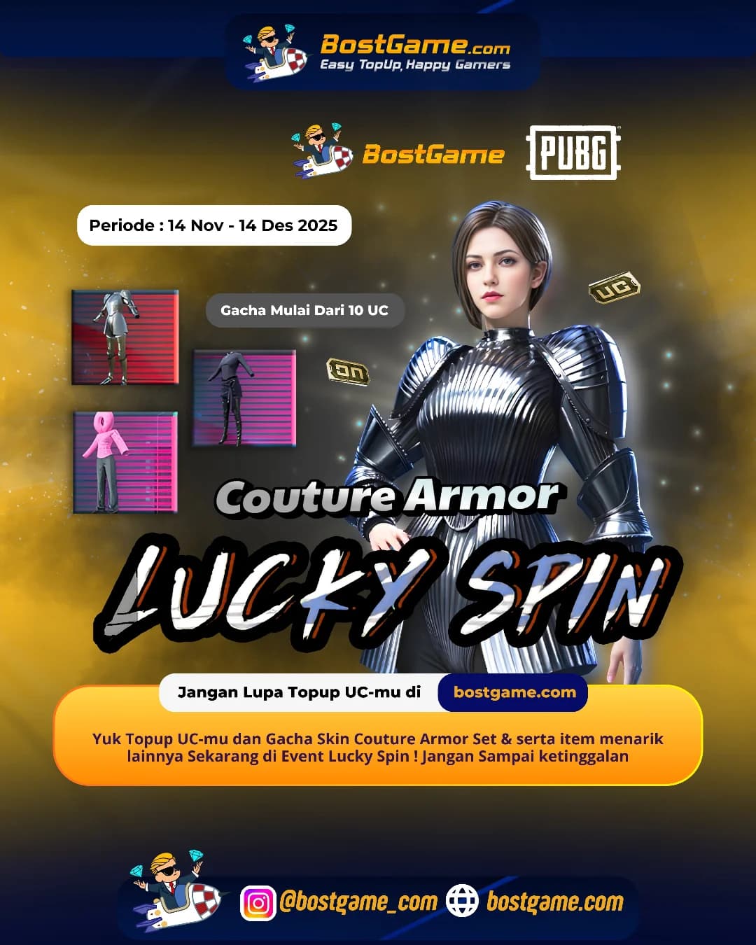 PUBG Mobile : Event Lucky Spin resmi hadir kembali, bawa segudang skin kece buat kamu para pejuang Chicken Dinner!