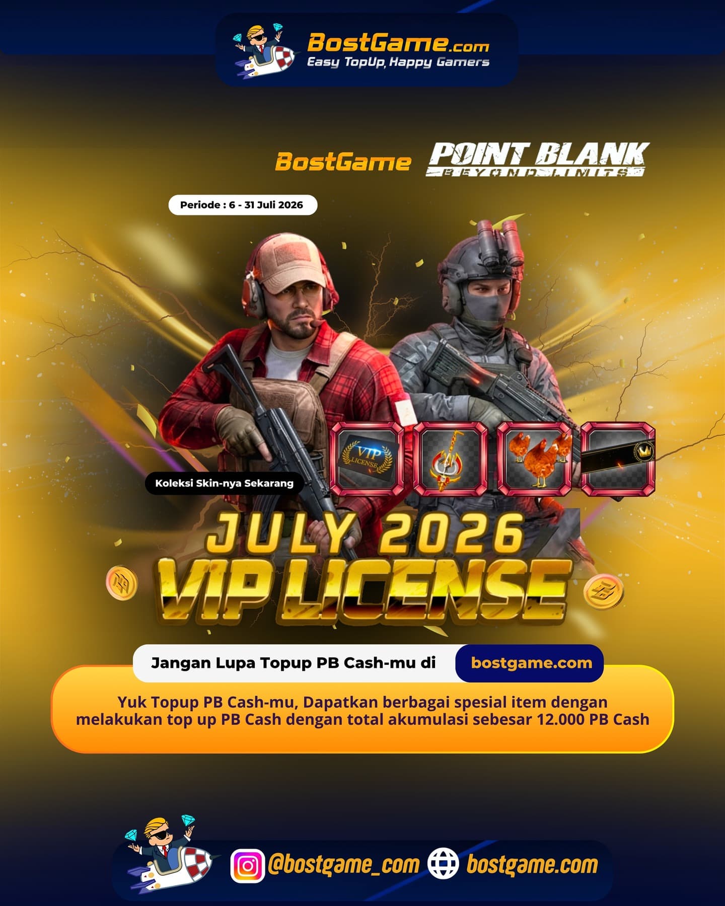 Point Blank : VIP LICENSE Juli 2026 SUDAH HADIR!  Periode  6 - 31 Juli 2026