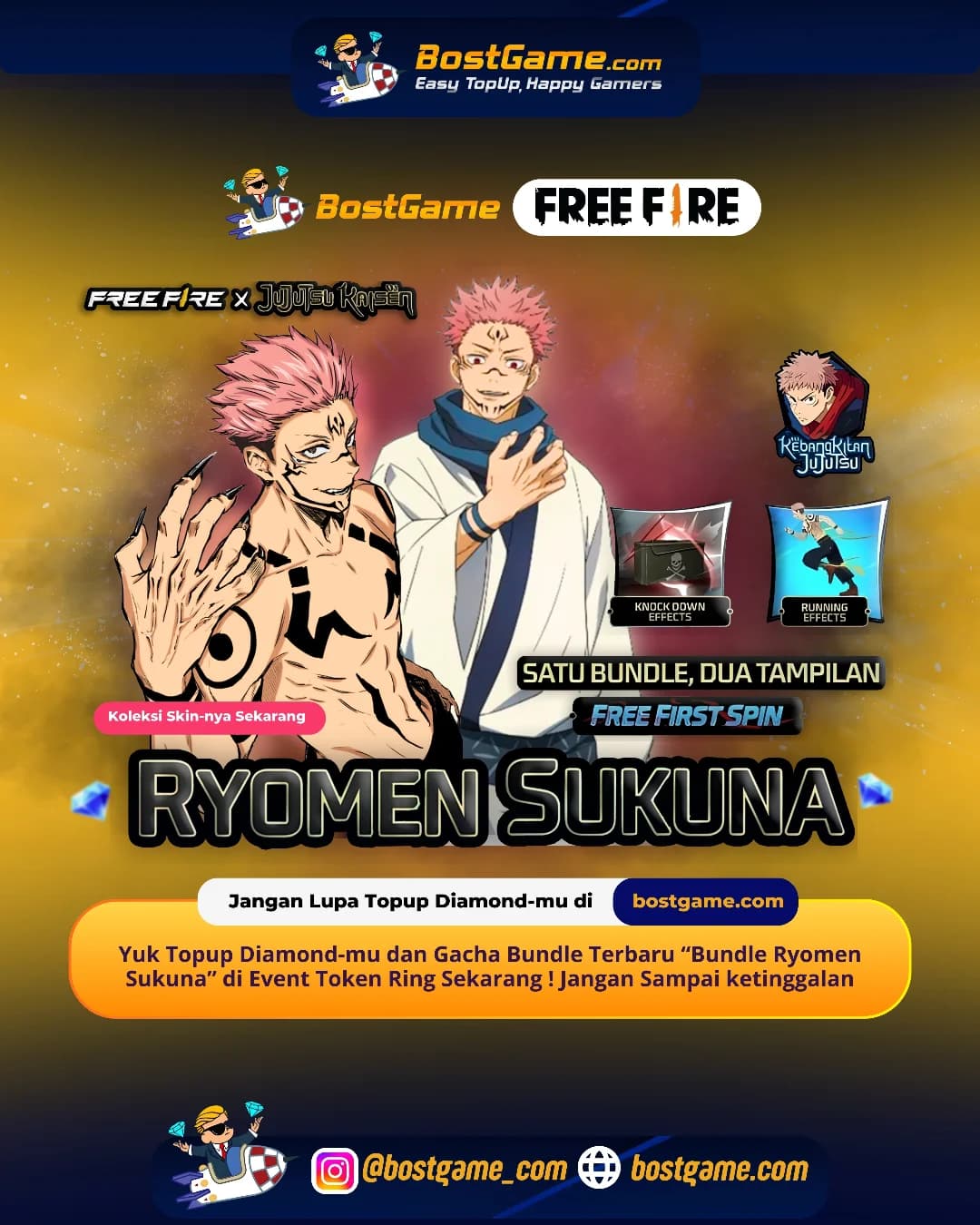Free Fire: Bundle TERBARU “Ryomen Sukuna” akhirnya HADIR, guyss!