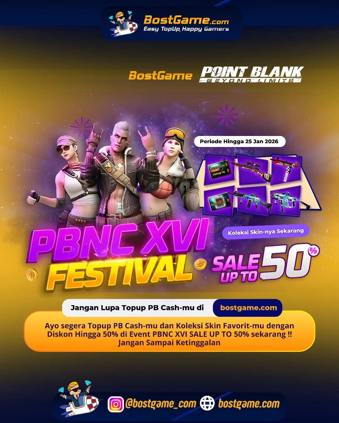 Point Blank : EVENT PBNC XVI SALE UP TO 50% resmi HADIR, Periode Hingga 25 Januari 2026