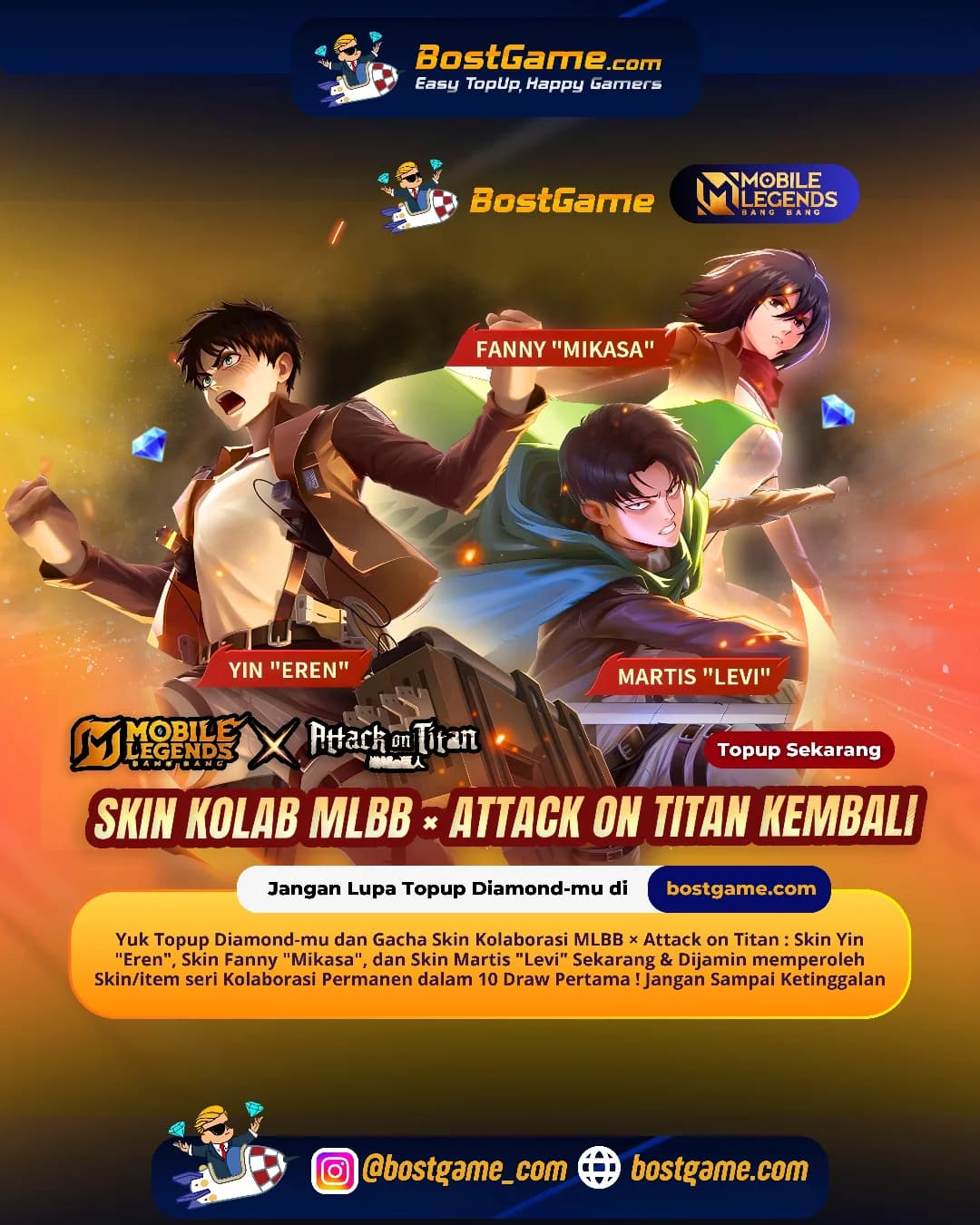Skin Kolaborasi MLBB × Attack on Titan AKHIRNYA comeback lagi guyss!