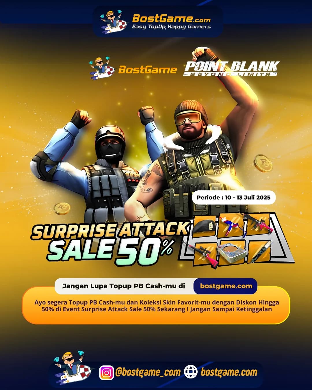 Point Blank : SURPRISE ATTACK SALE IS HERE SOBAT PB! "Periode: 10 - 13 Juli 2025"