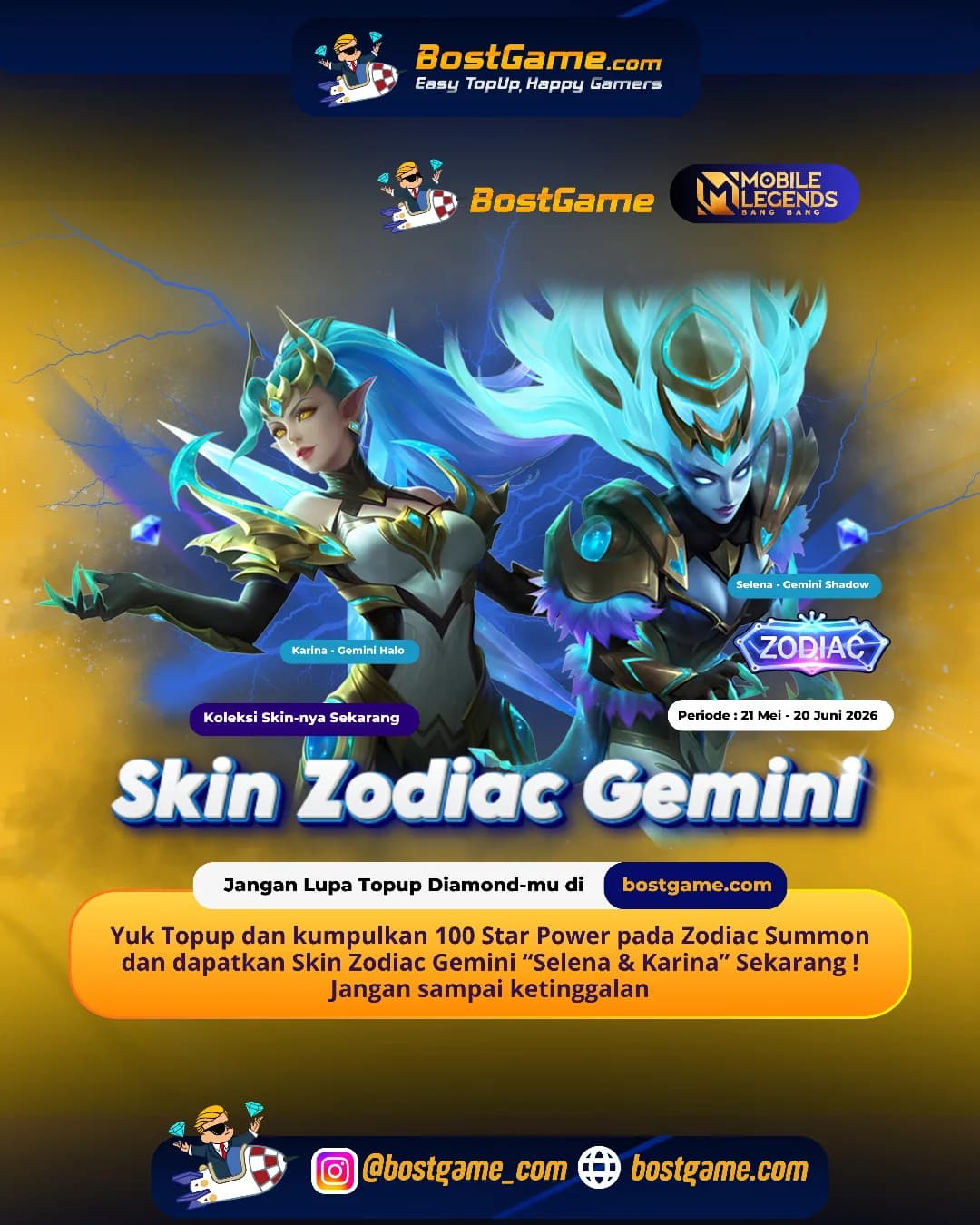 Mobile Legends Bang Bang : Skin Zodiac Gemini “Selena & Karina” balik lagi! 🔥