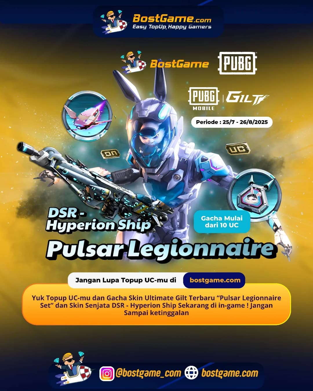 Pubg : Skin Ultimate Gilt Terbaru “Pulsar Legionnaire Set” udah resmi turun ke medan perang!