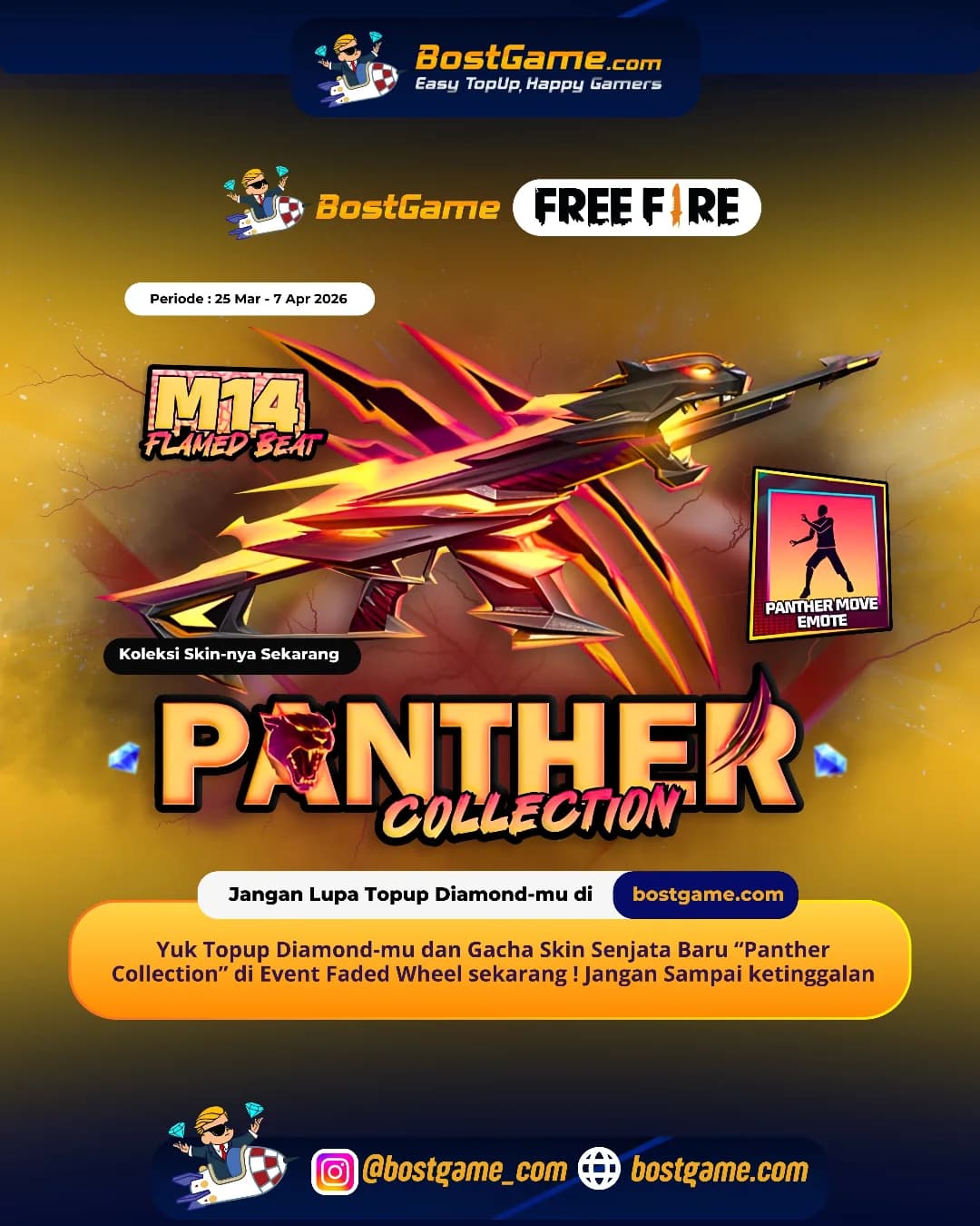 Free Fire : Skin Senjata Panther Collection Hadir Guys!