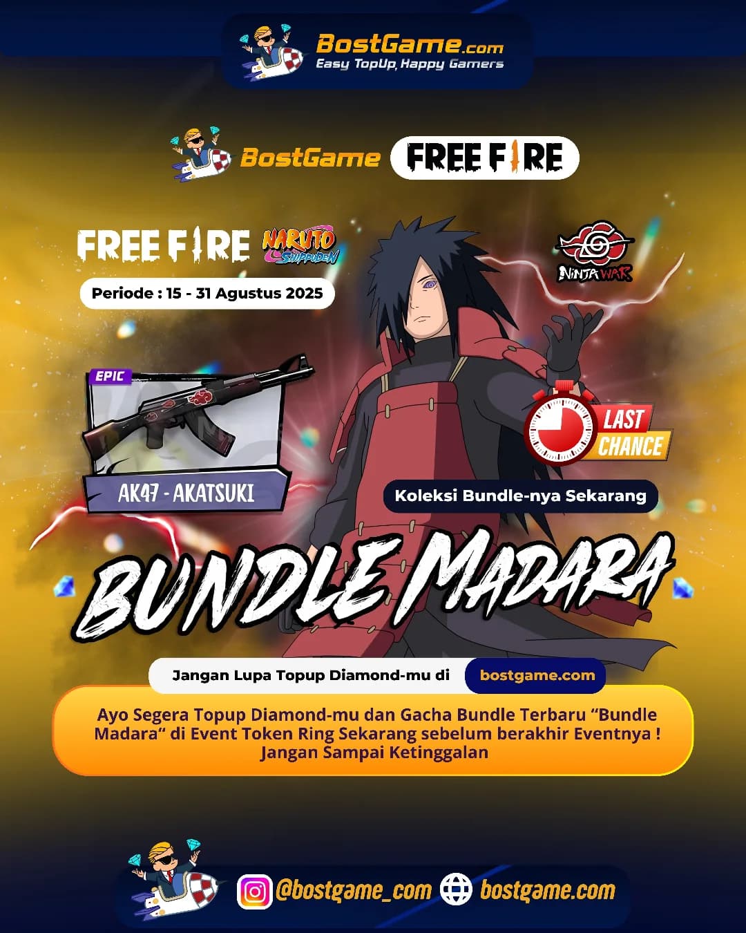 Free Fire : Event Bundle Madara tinggal hari ini aja loh! 